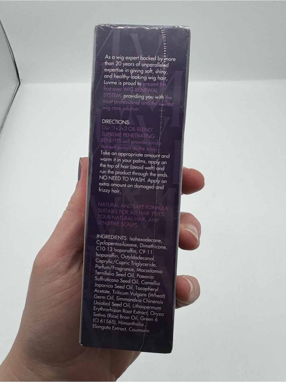 Luvme Wig Renewal Hair Oil Repairs Dry Damaged Hair Boosts Shine Controls Frizz - Picture 2 of 4